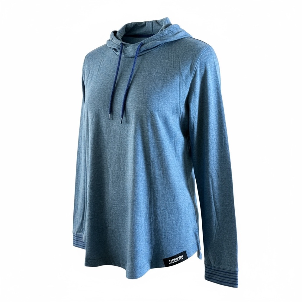 Jason Wu long sleeve pajama top large blue drawstring neck